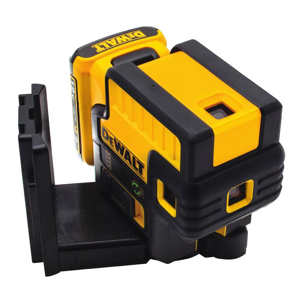 DW 12V MAX Lithium-Ion 100 ft. Green Self-Leveling 5-Spot Beam Laser Level with 2.0Ah Battery Charger and TSTAK Case DW085LG