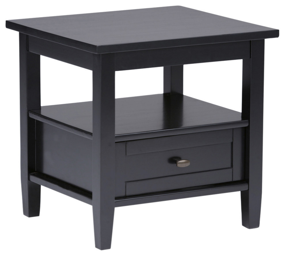 Warm Shaker Solid Wood 20 quotRustic End Side Table   Transitional   Side Tables And End Tables   by Homesquare  Houzz