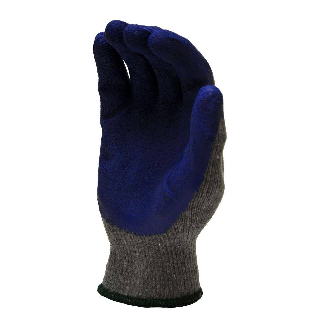 G  F Products Large Blue Latex Palm and Finger Crinkle Pattern Rubber Coated Gloves (120-Case) 1511L-10