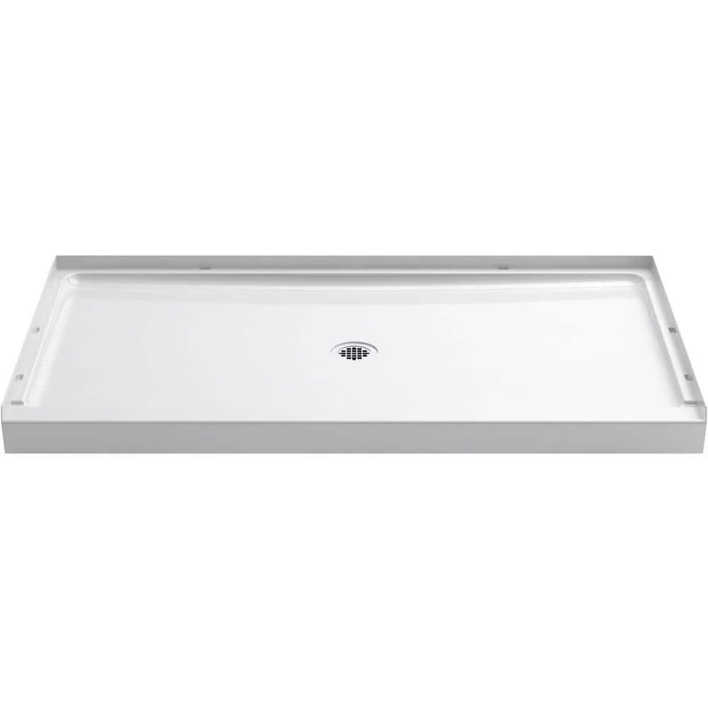 Sterling STORE 60 in x 34 in SingleThreshold Shower Base with Center Drain in White