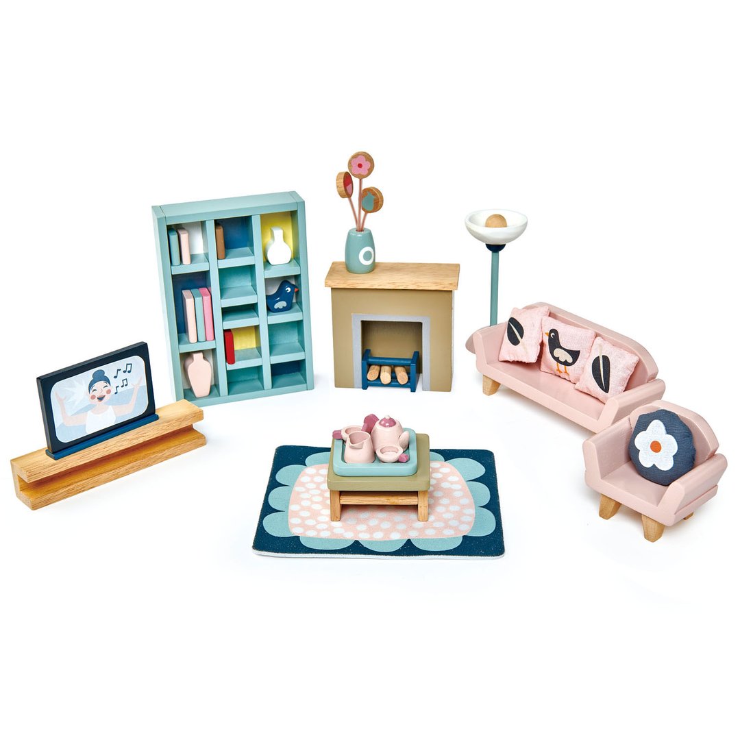 Dolls House Sitting Room Wooden Furniture by Tender Leaf Toys