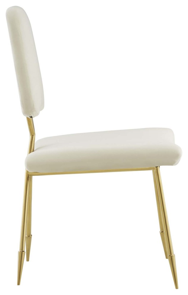 Ponder Dining Side Chair Set of 4  Ivory   Midcentury   Dining Chairs   by Homesquare  Houzz