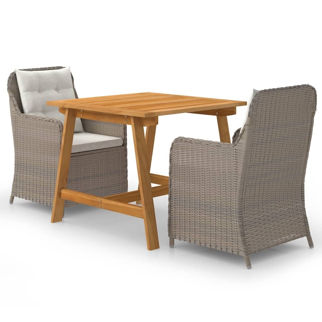 3 Piece Patio Dining Set Brown - Overstock - 36364532