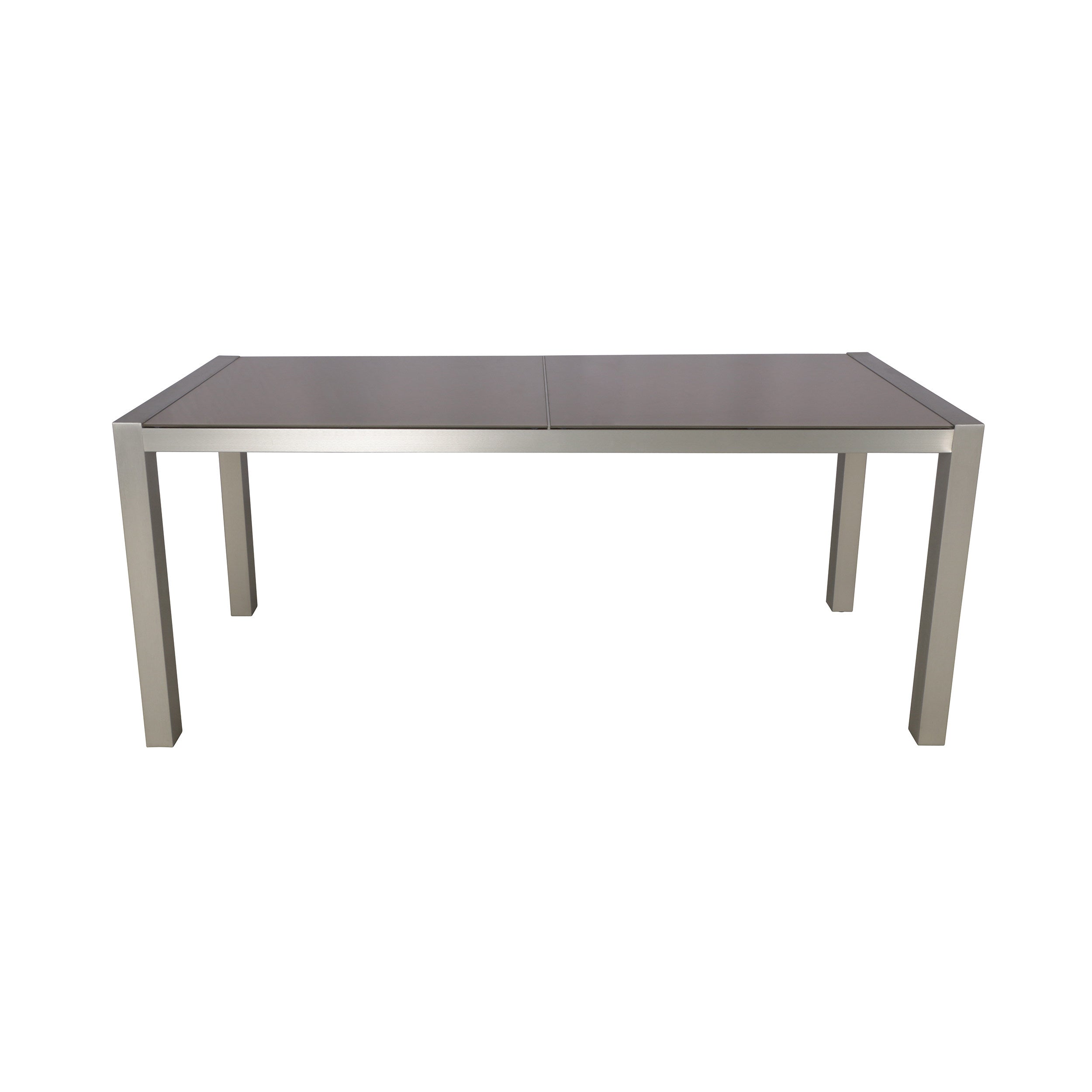 Eli Outdoor Tempered Glass Dining Table with Aluminum Frame