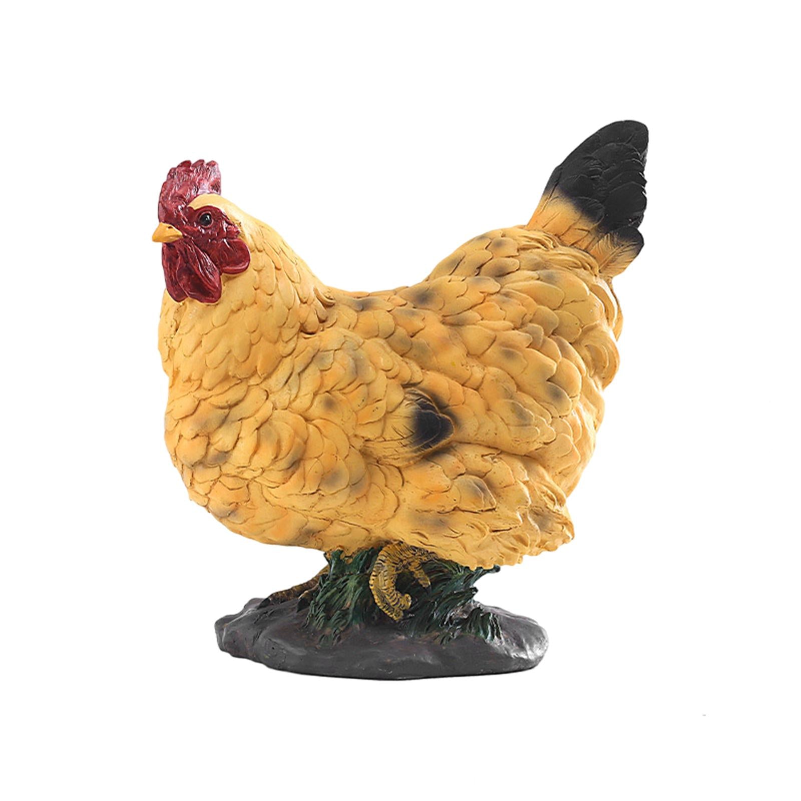 Garden Statue, Chick Sculpture Adorable Animal Figurine Crafts for Courtyard Fairy Garden Landscape Decoration Ornament - Large hen