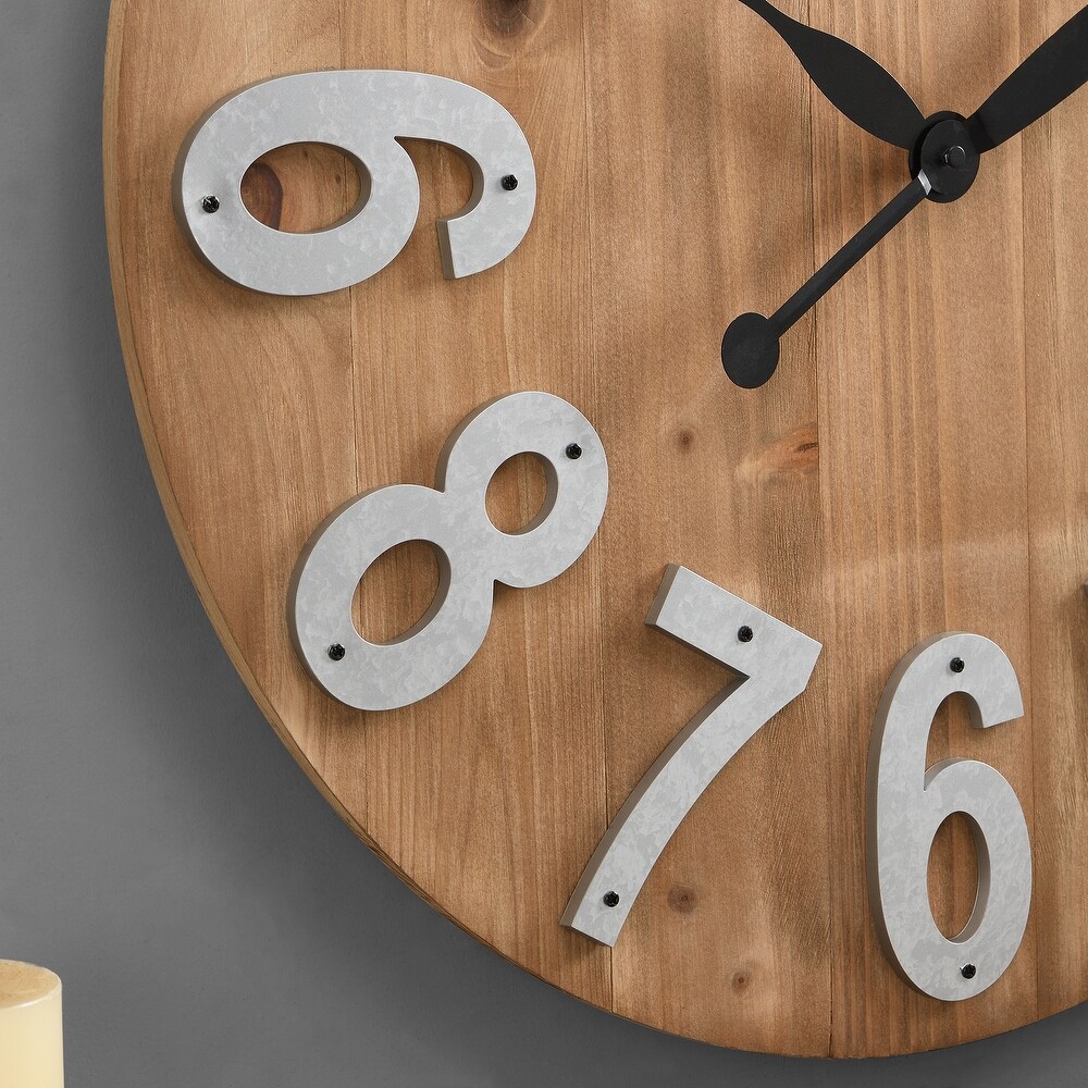 FirsTime   Co. Farmhouse Slat Wood Wall Clock  American Crafted  Tan  Solid Wood  22.5 x 2 x 22.5 in