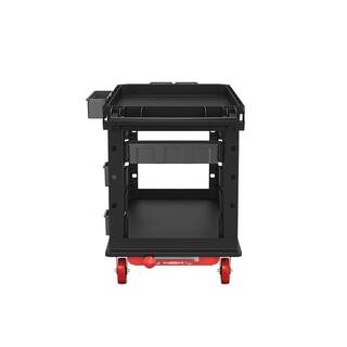 Suncast Commercial Heavy-Duty 26.5 in. 2-Shelf Utility Cart in Black PUCHD2645