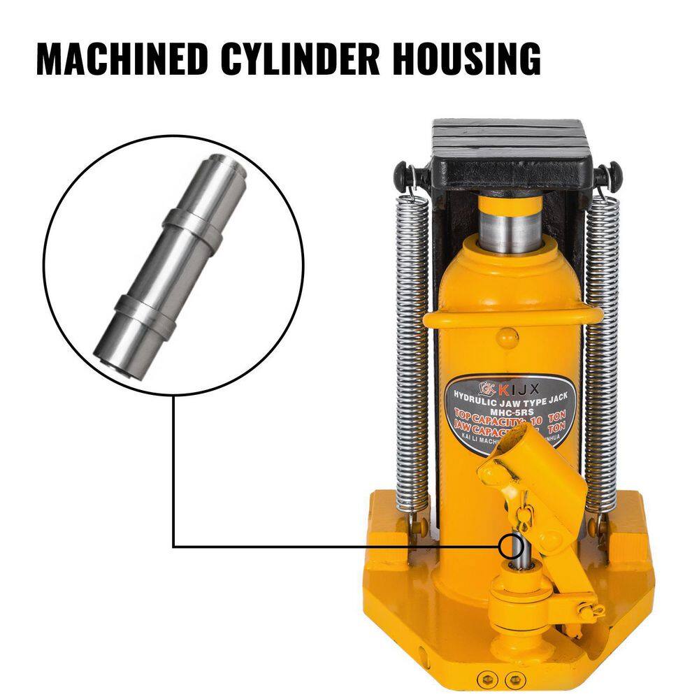 VEVOR Toe Jack Lift Hydraulic Machine 5-Ton to 10-Ton Air Hydraulic Toe Jack Proprietary Heat-Treated Steel Yellow QJD10T00000000001V0