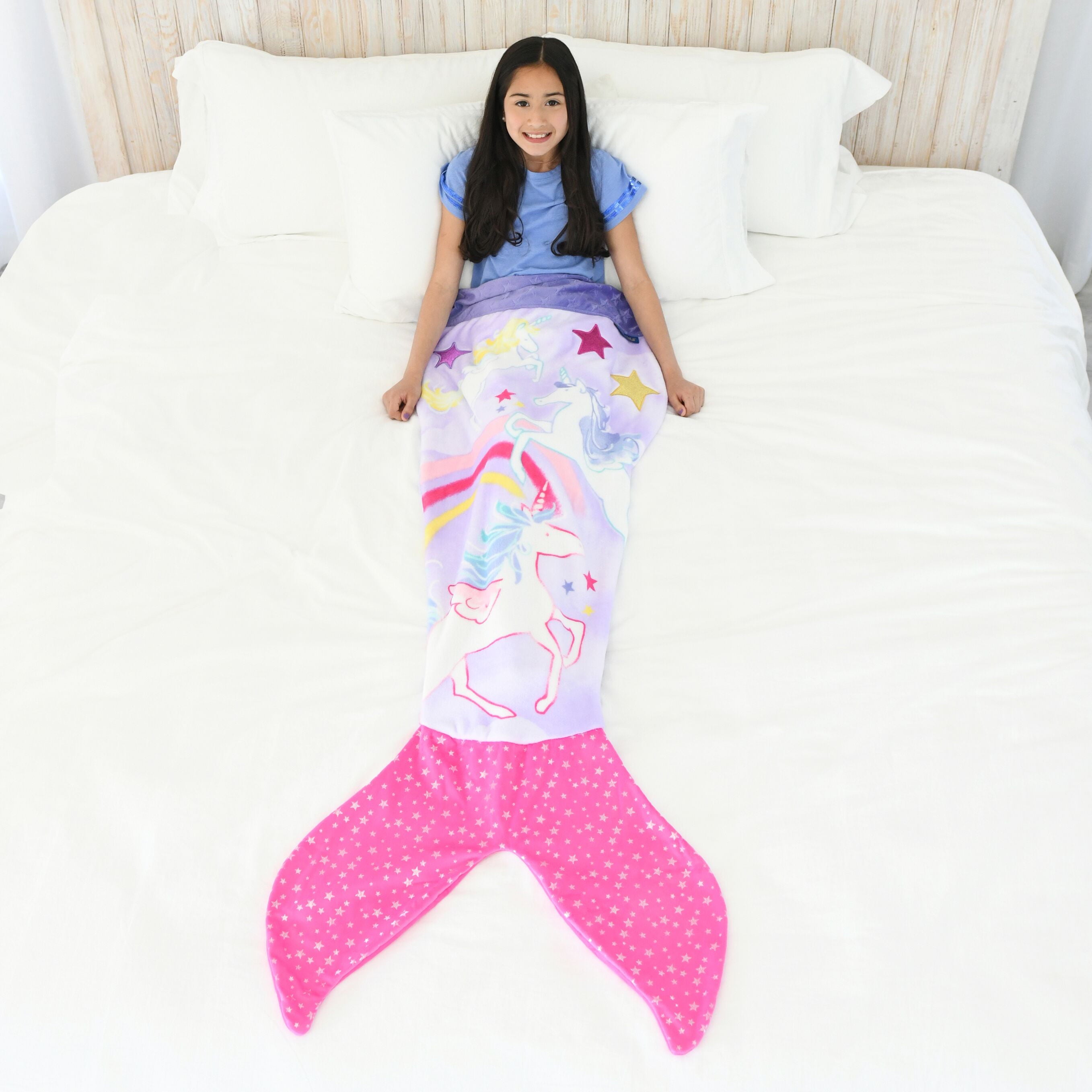 Unicorn Blankie Tail for Kids by Your Zone， Pink and Purple