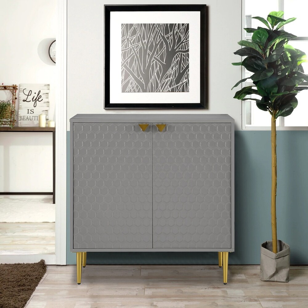 GZMR Hexagonal Pattern 2 door Storage Cabinet Buffet Cabinet Sideboard