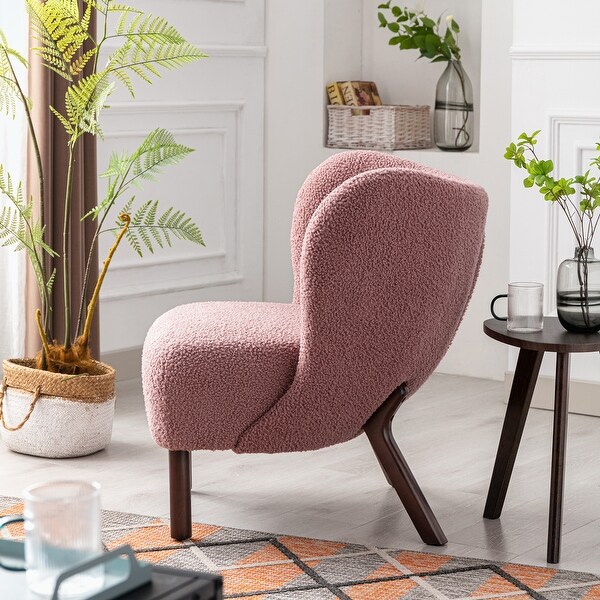 Modern Accent Chair with Solid Wood Legs