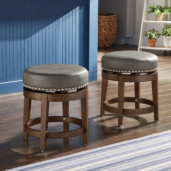 Westby Vinyl Backless Swivel Stools (Set of 2) by iNSPIRE Q Classic