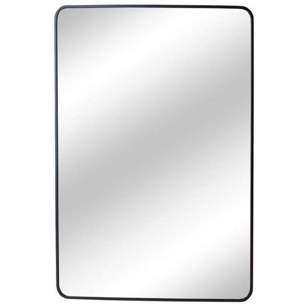 Home Decorators Collection 24 in. W x 30 in. H Rectangular Aluminum Framed Wall Bathroom Vanity Mirror in Black 2430-AL067B