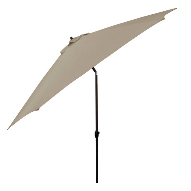 11 x27 X 11 x27 Aluminum Market Polyester Umbrella With Crank Lift Beige Astella