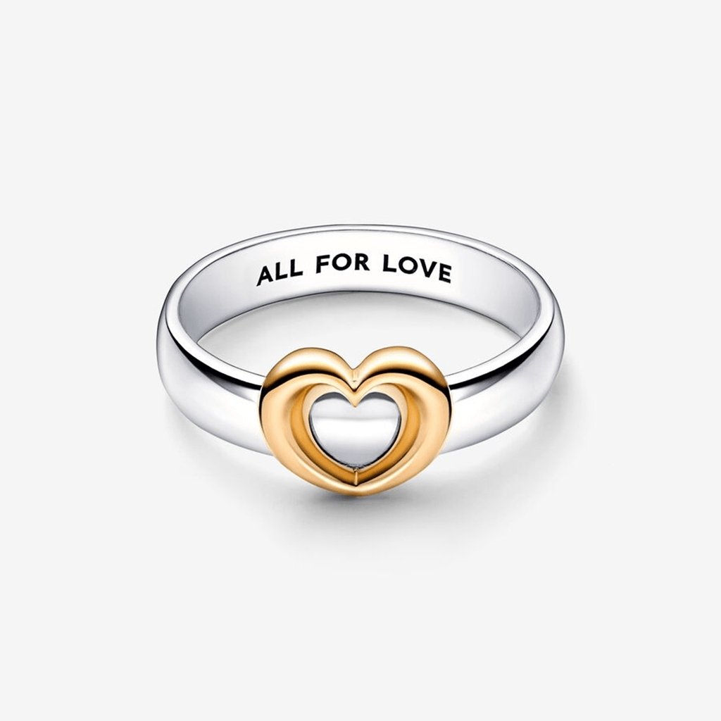 PANDORA  Radiant Two-tone Sliding Heart Ring