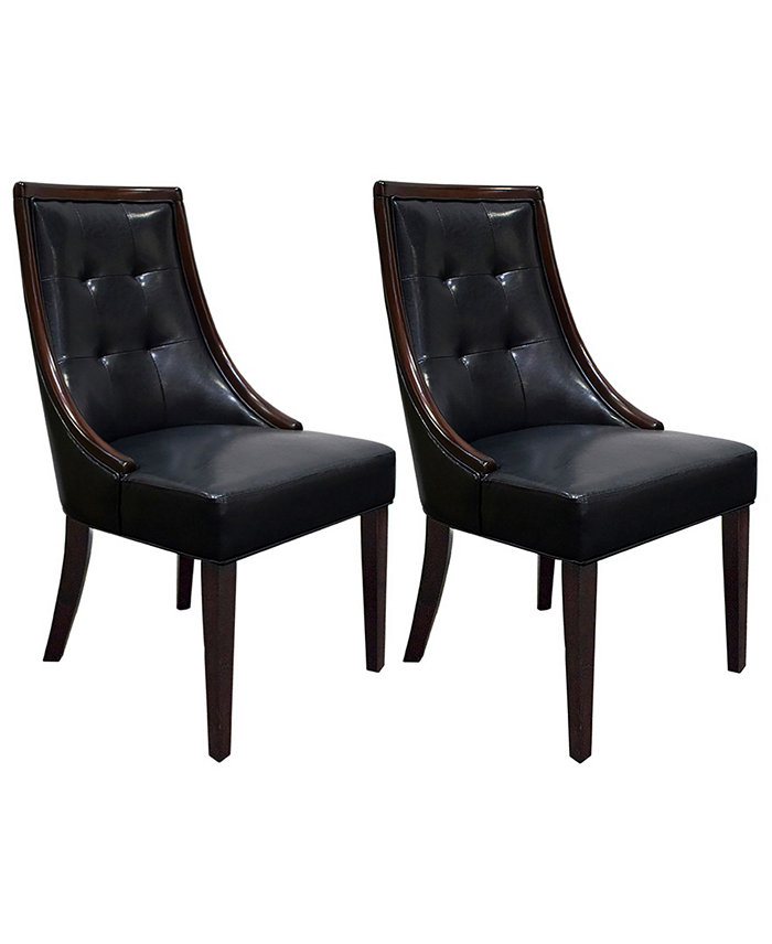 Best Master Furniture Raphael Traditional Faux Leather Dining Side Chairs Set of 2