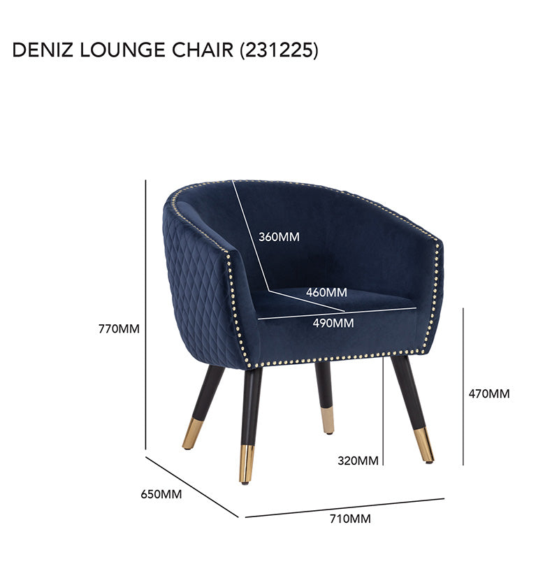 DENIZ Lounge Chair - Navy