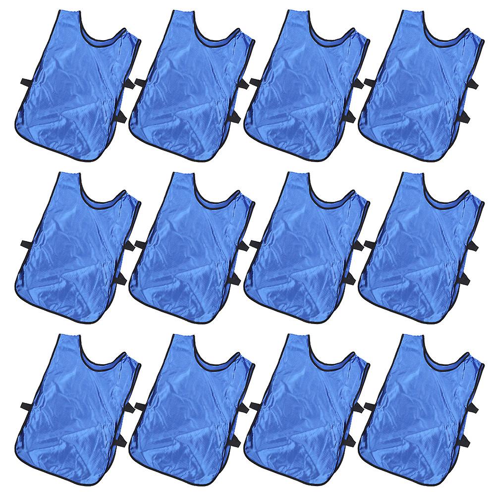 12pcs Adult Training Vest Skinfriendly Team Practice Pinnies Free Size For Soccer Basketball Sports