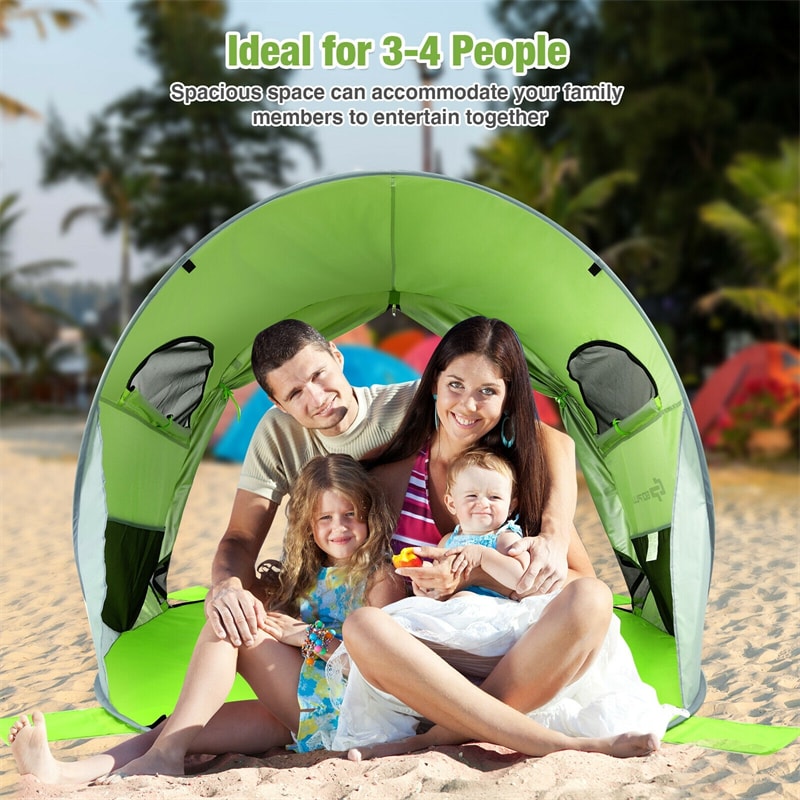 Pop Up Beach Tent Anti-UV UPF 50+ Portable Sun Shade Shelter