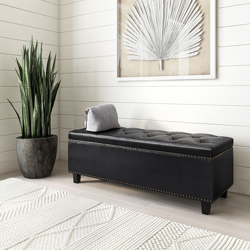 Simpli Home Heatherton Storage Ottoman