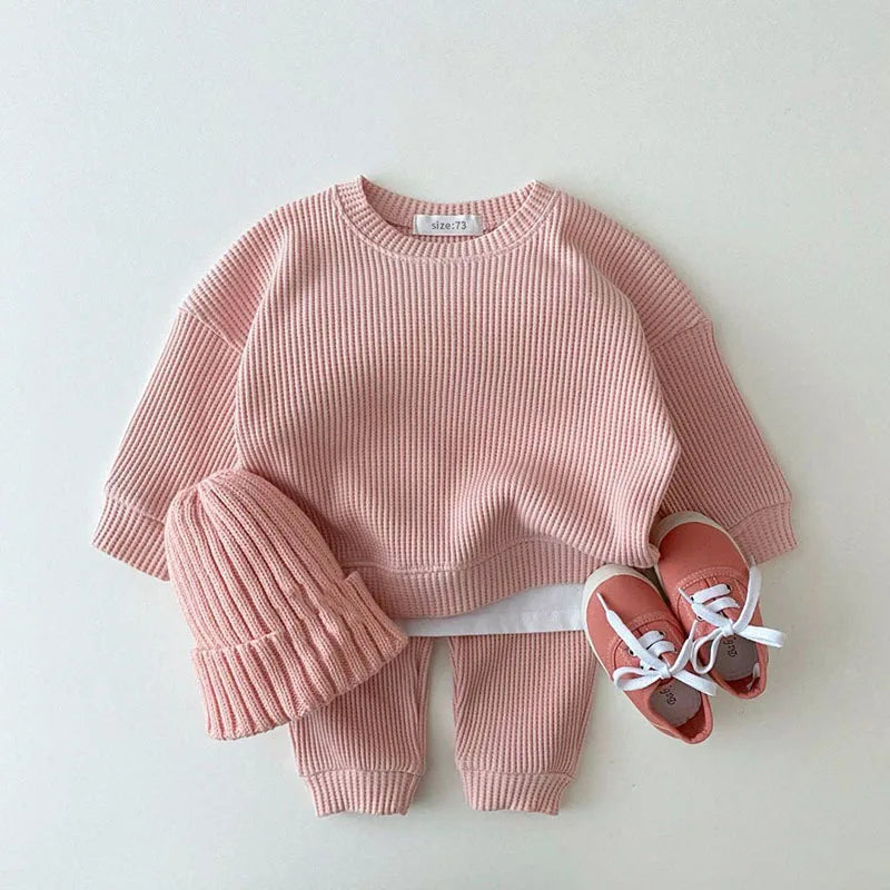 MILANCEL Autumn Baby Clothes Set  0-3 Y Infant Boys Casual Hoodie + Pants 2Pcs Suit Toddle Girls Loose Pullover Outdoor Clothing