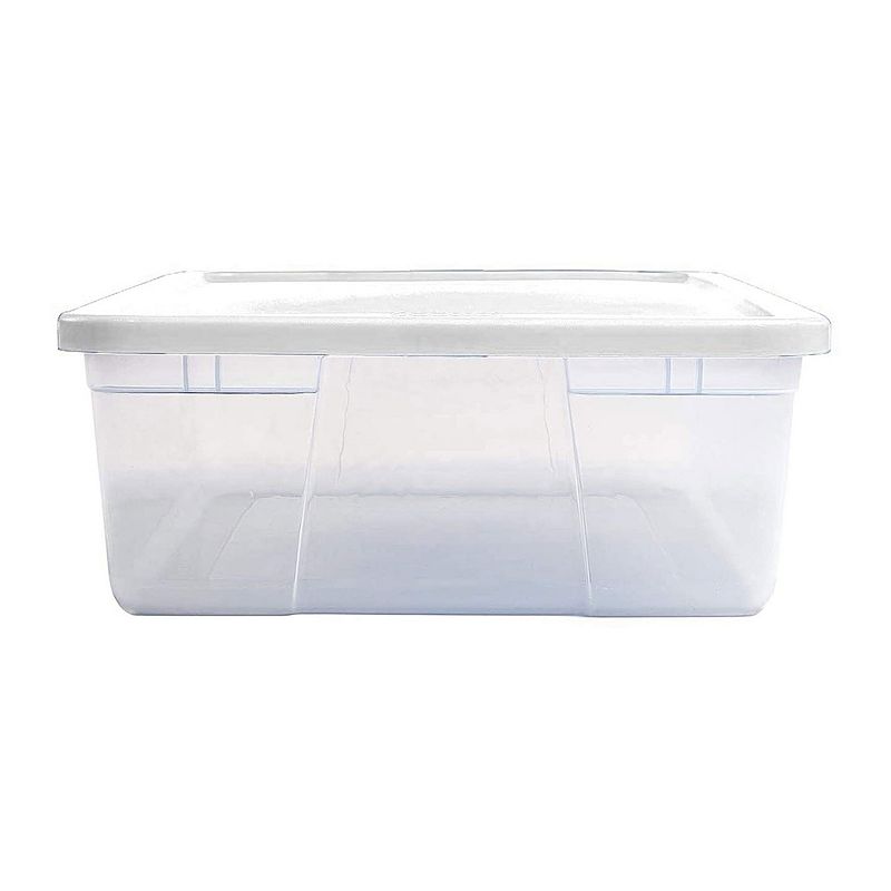 Homz 28 Qt Snaplock Clear Plastic Storage Container Bin with Secure Lid， 4 Pack