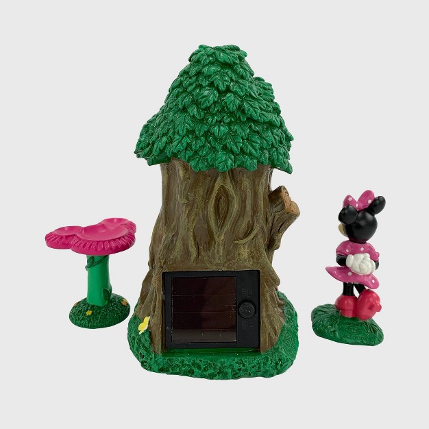 Disney Minnie Mouse Miniature Resin Garden Set With Solar Tree House