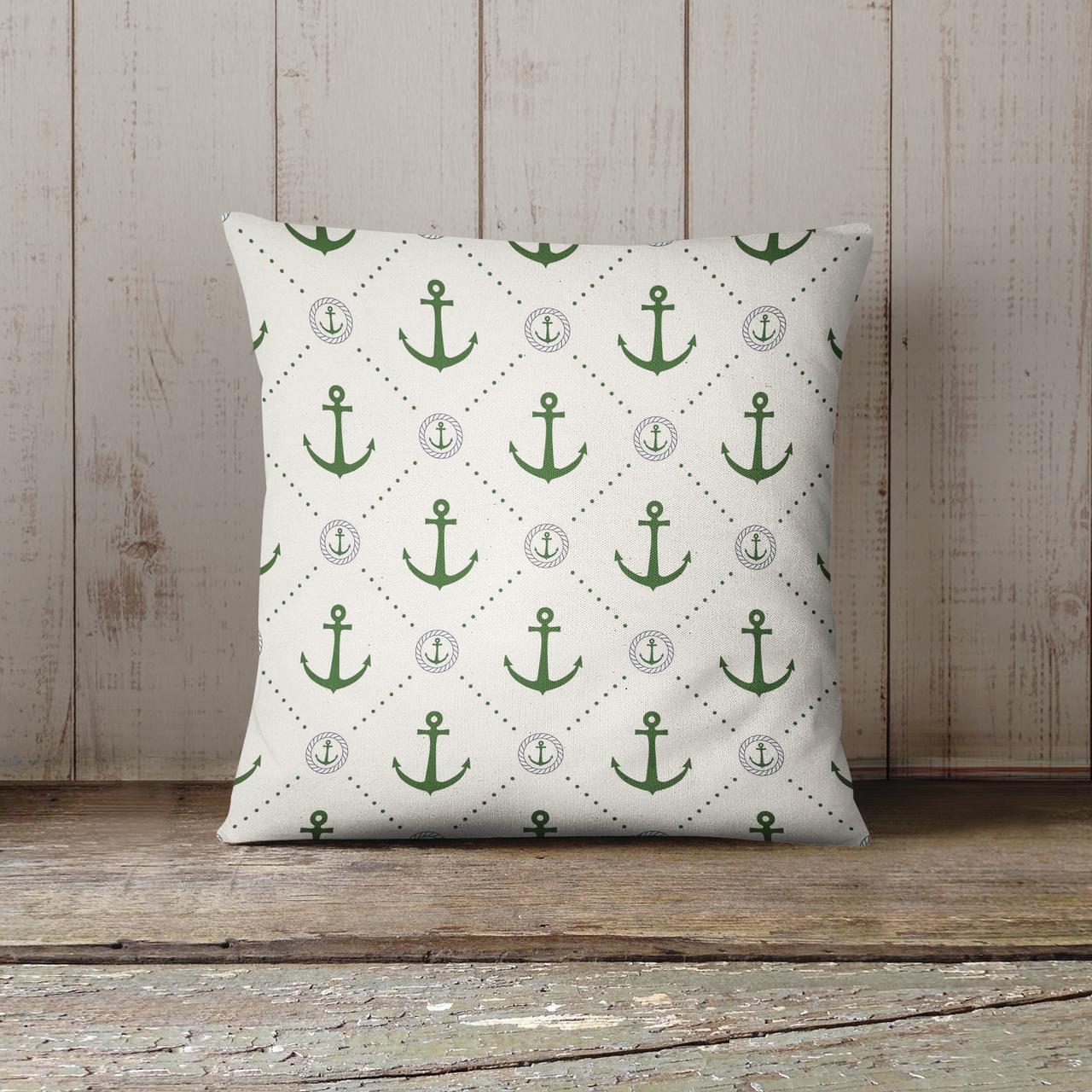 Anchor Chief Kelly Green Outdoor Pillow by Kavka Designs