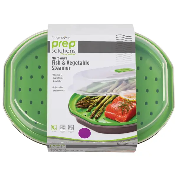 Progressive Prep Solutions Microwave Fish and Vegetable Steamer