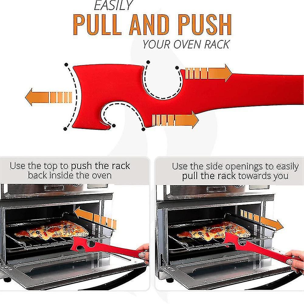 Silicone Oven Push Tool With Long Handle， Perfect For Kitchen Oven， Toaster， Air Fryer