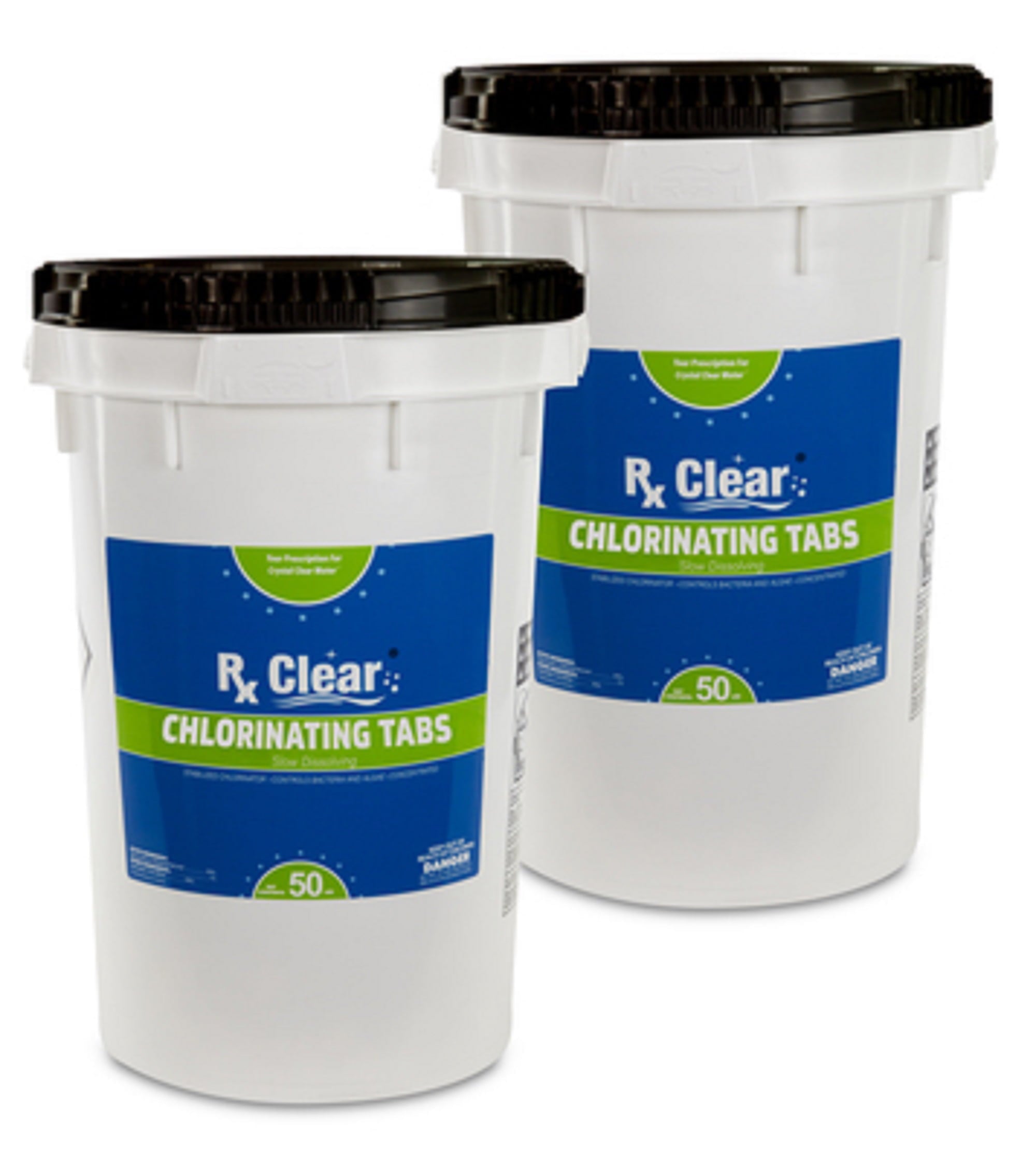 Rx Clear 1" Stabilized Chlorine Tablets | 2-Pack 50 lb Bucket