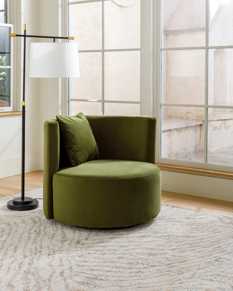 Lorient 29 quotH x 34 quotW x 35 quotD Swivel Chair   Armchairs And Accent Chairs   by Surya  Houzz