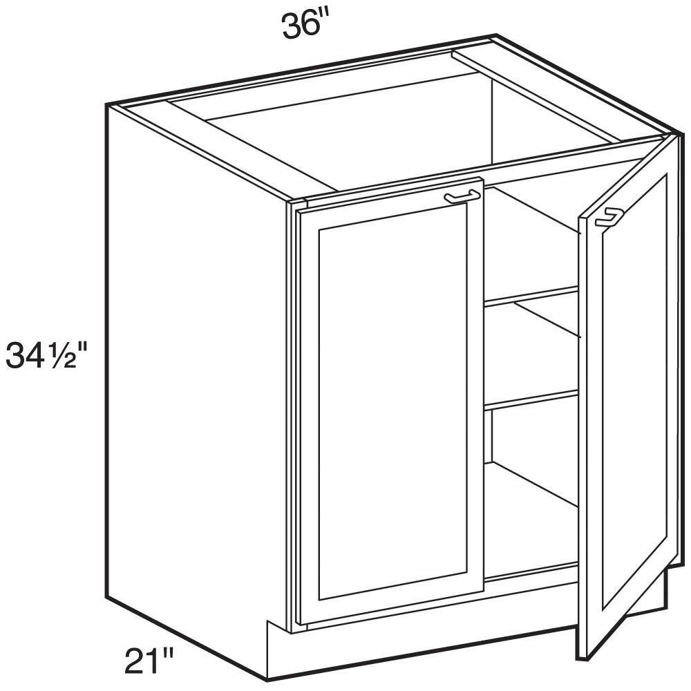 Home Decorators Collection Newport Blue Painted Plywood Shaker Stock Assembled Bath Kitchen Cabinet Soft Close FH 36 in. x 34.5 in. x 21 in. VB3621FH-NMB