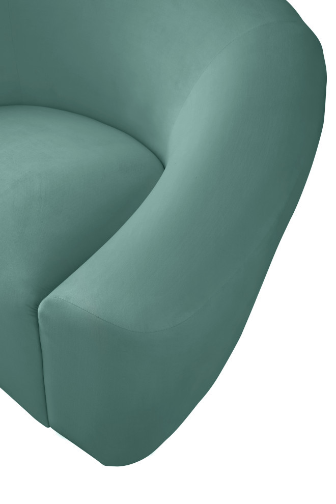 Riley Velvet Rounded Chair   Contemporary   Armchairs And Accent Chairs   by Meridian Furniture  Houzz