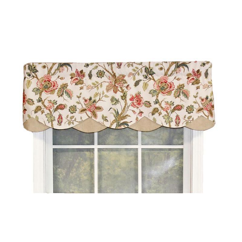 RLF Home Gianna Petticoat Valance Rod Pocket， Contrast Bottom fabric