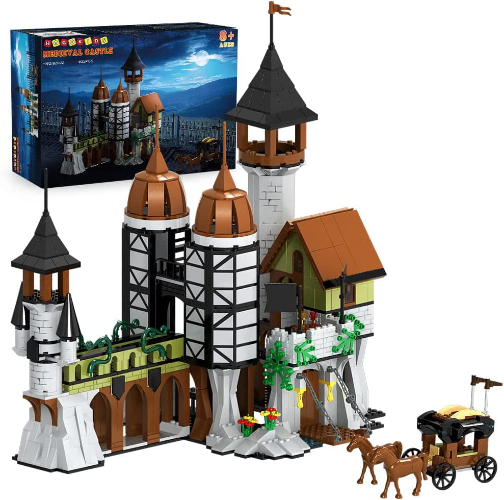 HOGOKIDS Medieval Castle Building Sets - 935 PCS Building Blocks with Bridge Gate and Carriage Magic Harry Castle Potter Kits Creative STEM Toys Gift for 8 9 10 11 12 13 14 Years Old Boys Girls Adults