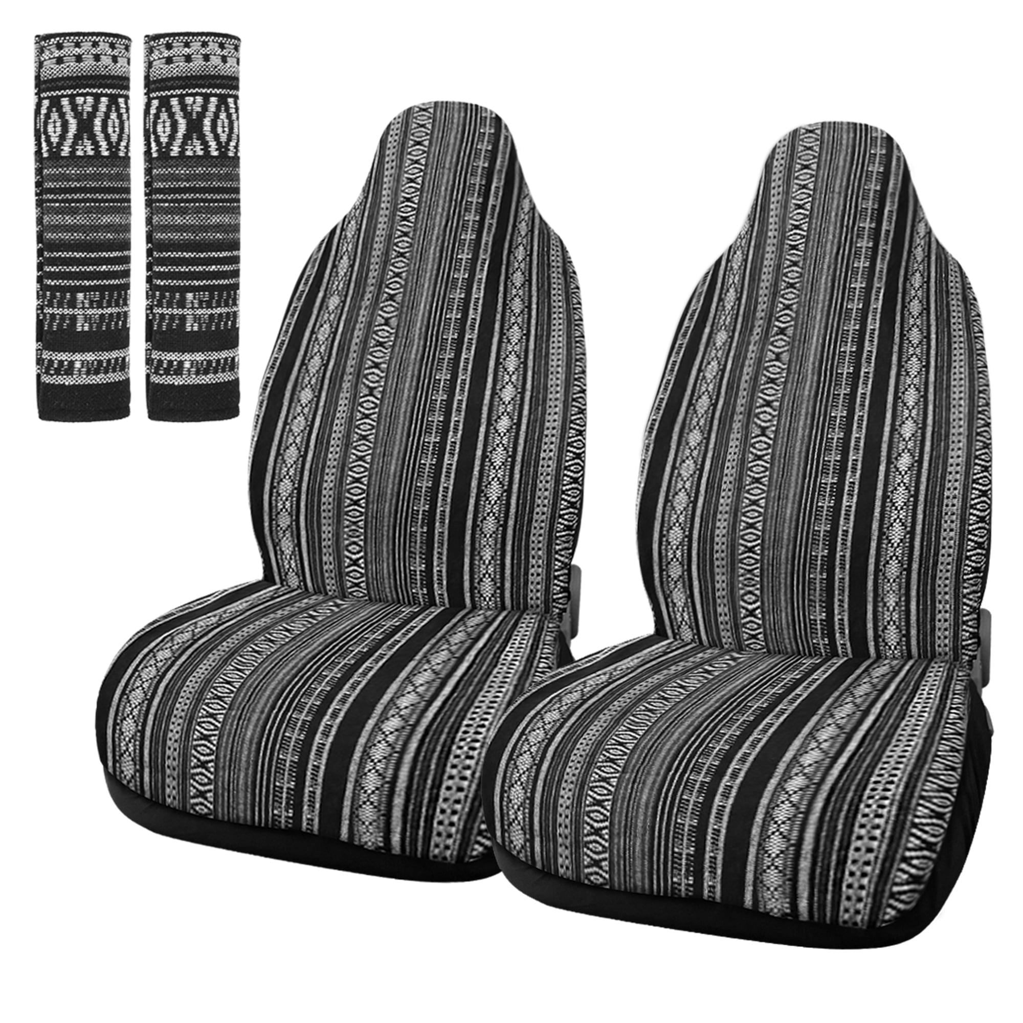 2 Pcs Front Seat Cover Saddle Blanket Seat-Belt Pad Protectors for Auto