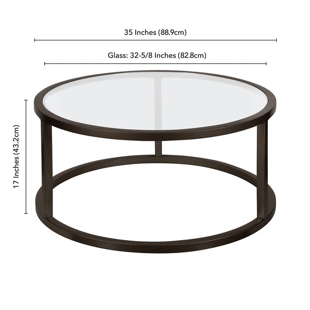 Metal Round Pedastal Coffee Table In Brown Henn amp hart