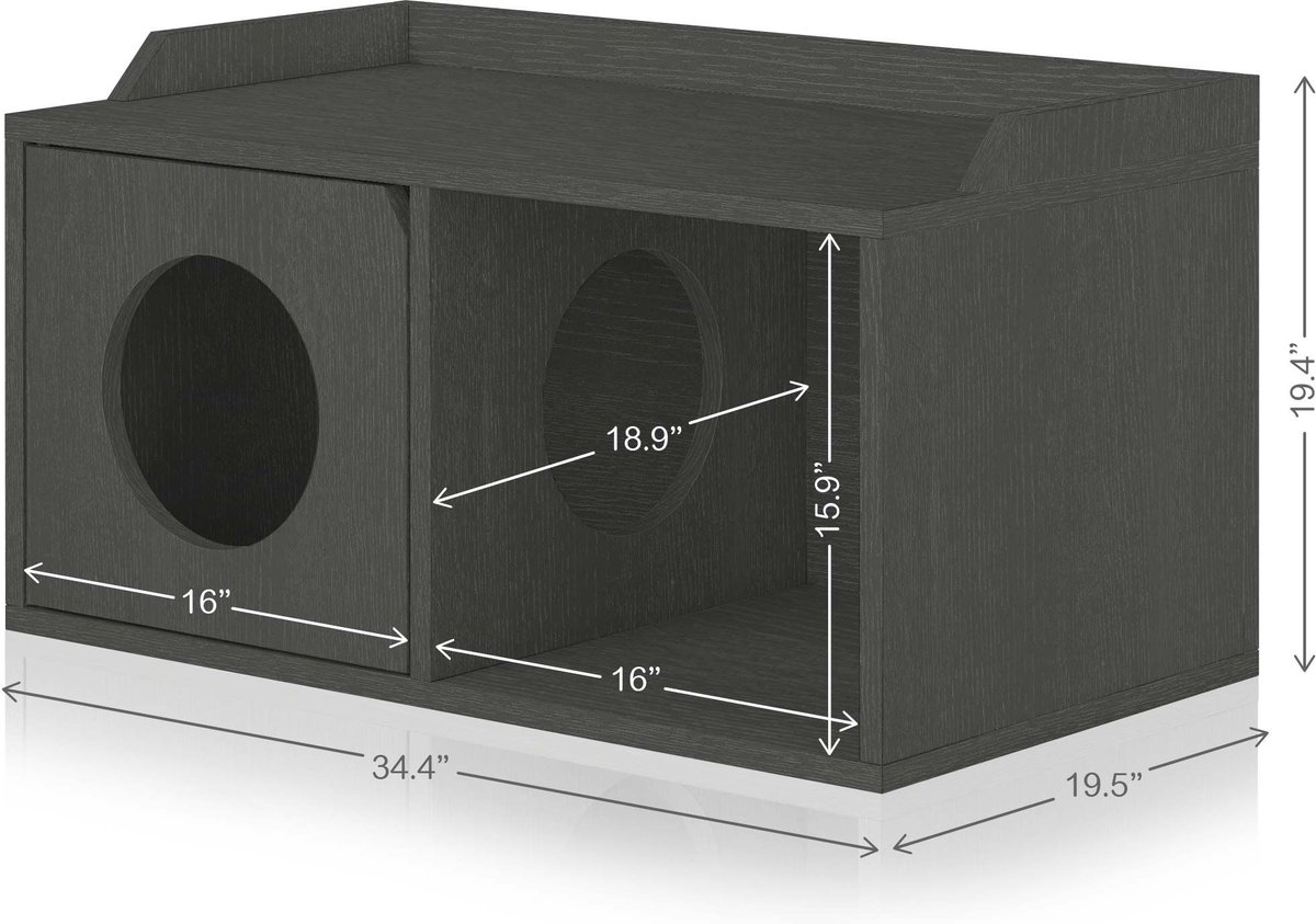 Way Basics Double Hole with 1 Door Cat House， Medium