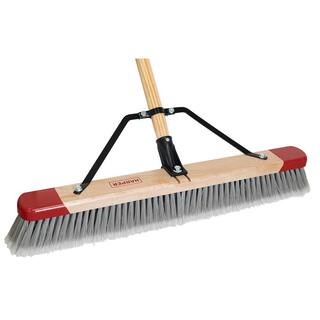 HARPER 24 in. Premium Indoor HardwoodSteel Handle Push Broom for Sand Saw Dust Wood Shavings and Pet Hair 20201014