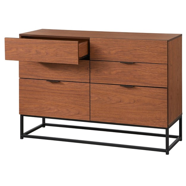 Noble 6 Drawers Dresser Walnut Buylateral