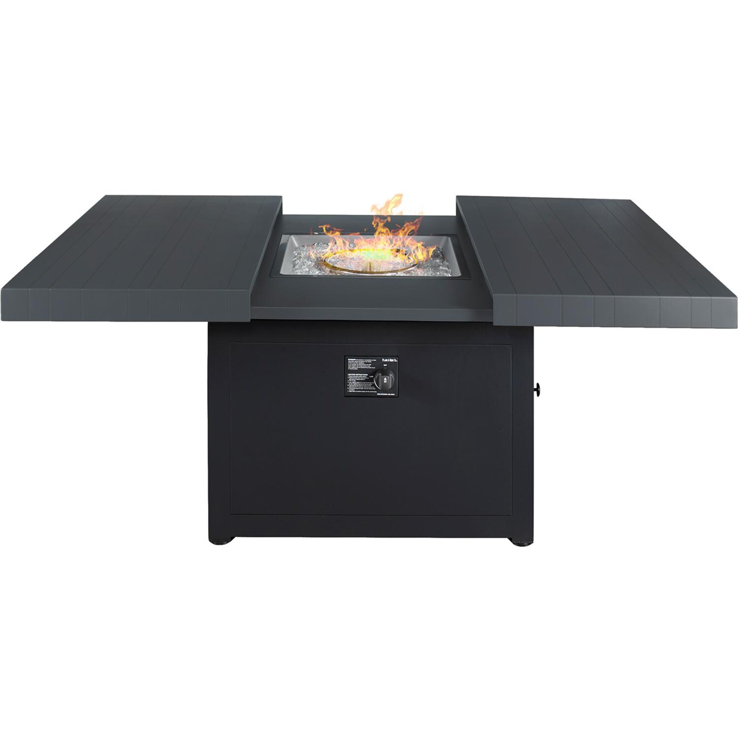 Plank and Hide 42-Inches Square Functional Modern Aluminum Fire Pit in Black