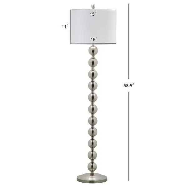 SAFAVIEH Lighting 59-inch Reflections Stacked Ball Nickel Floor Lamp - 15