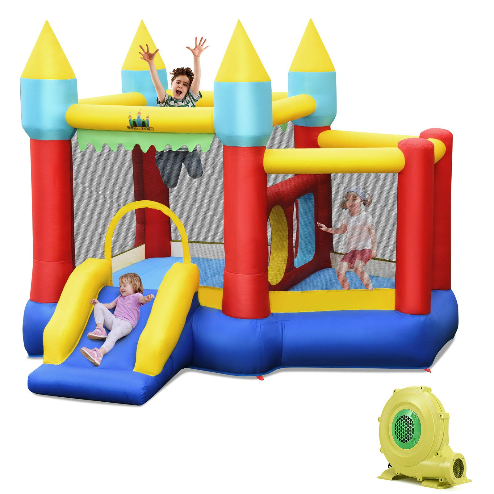 Inflatable Bounce House, Jumping Castle Bouncer w/ Slide