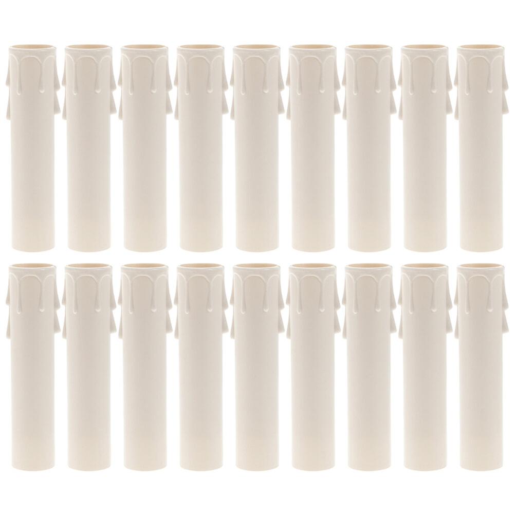 20pcs Candle Drips Sleeves Chandelier Socket Cover Plastic Covers Tubes For Chandelier Wall Light