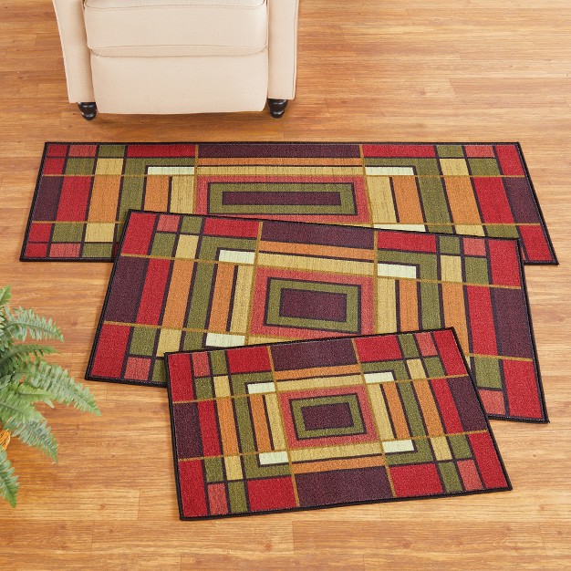 Collections Etc Elegant Color Block Rug