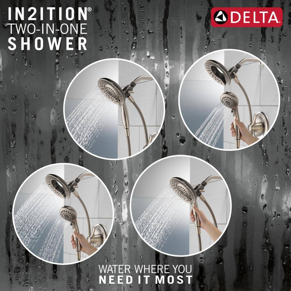 Delta Lahara In2ition 2-in-1 Single-Handle 5-Spray Tub and Shower Faucet in Brushed Nickel 144938DC-SS-I20