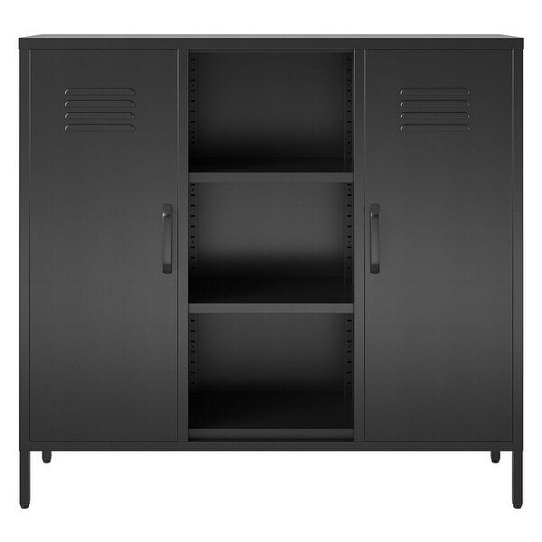 Systembuild Evolution Bonanza 2 Door Metal Locker Console Table w/ Storage