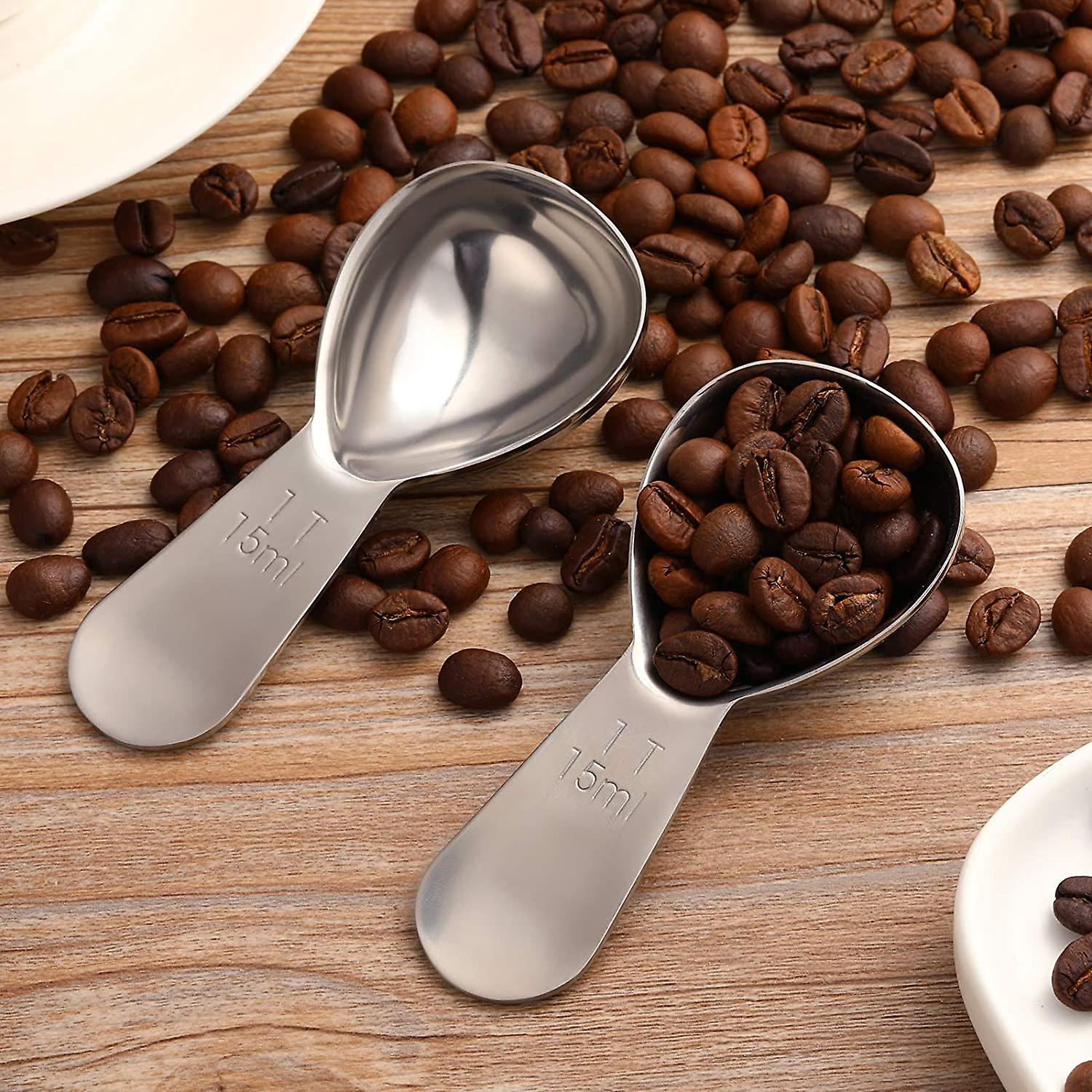 3 Stainless Steel Coffee Spoons， Short Handle Spoons， Coffee Tea Sugar Measurement(silver， 15 Ml)