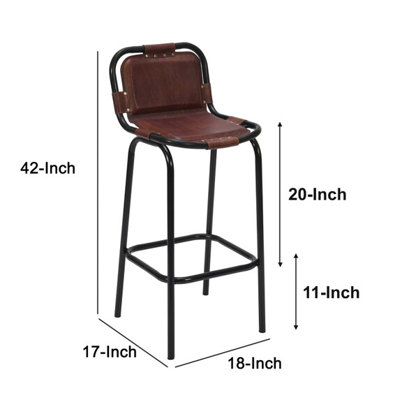 31 inch Bar Height Chair  Genuine Leather Upholste...